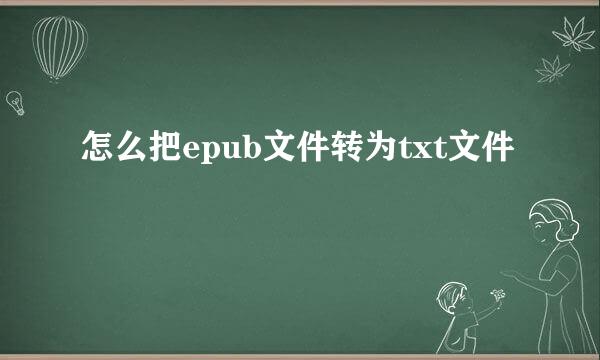 怎么把epub文件转为txt文件