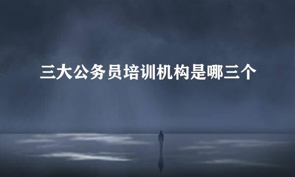 三大公务员培训机构是哪三个