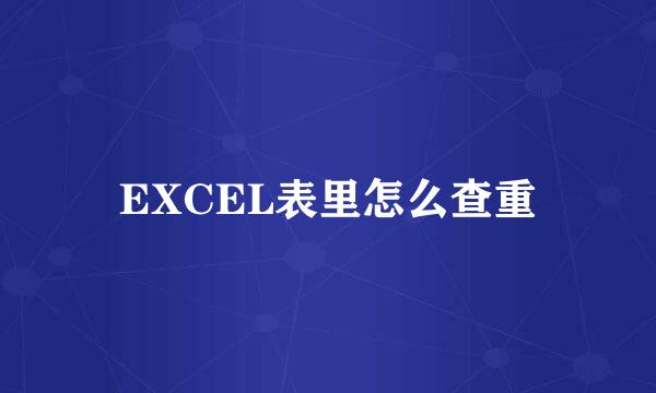 EXCEL表里怎么查重