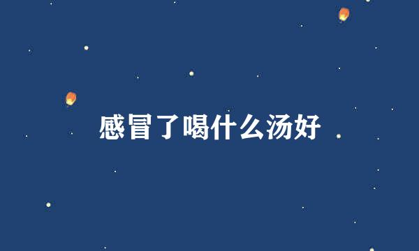 感冒了喝什么汤好