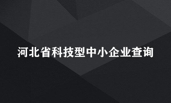 河北省科技型中小企业查询