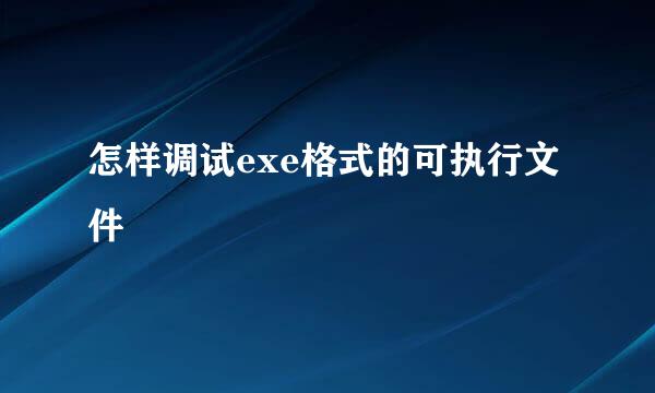 怎样调试exe格式的可执行文件