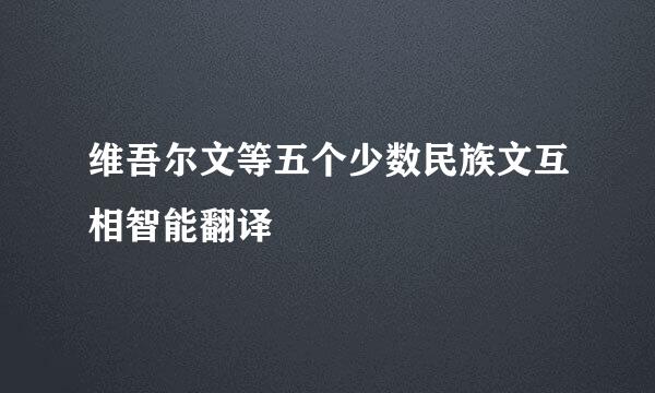 维吾尔文等五个少数民族文互相智能翻译