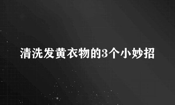 清洗发黄衣物的3个小妙招