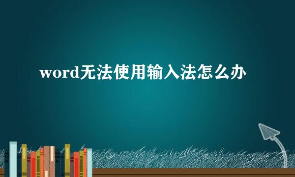 word无法使用输入法怎么办