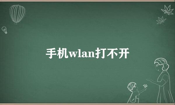 手机wlan打不开