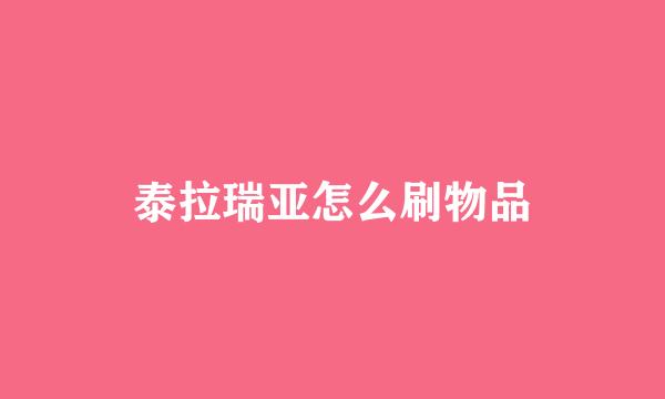 泰拉瑞亚怎么刷物品