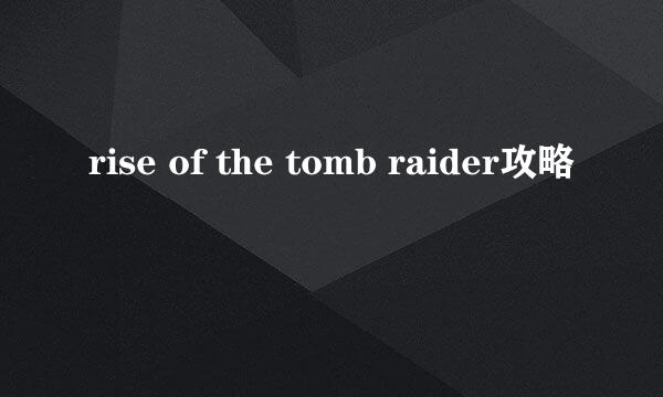 rise of the tomb raider攻略