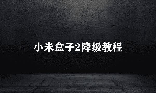 小米盒子2降级教程
