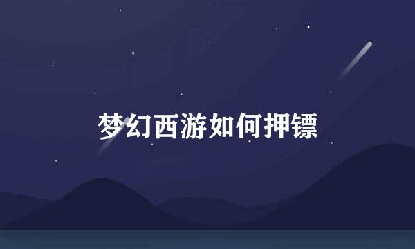 梦幻西游如何押镖