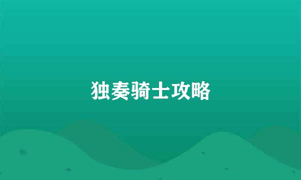 独奏骑士攻略