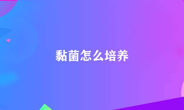 黏菌怎么培养