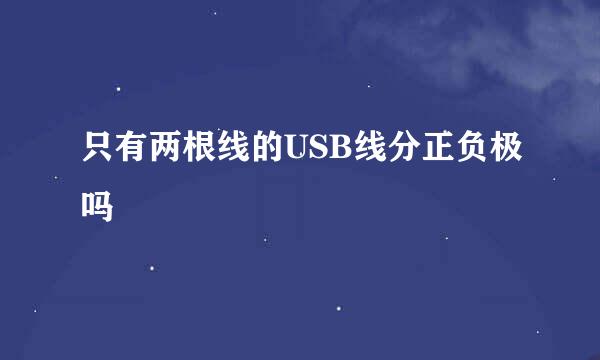 只有两根线的USB线分正负极吗