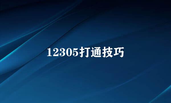 12305打通技巧
