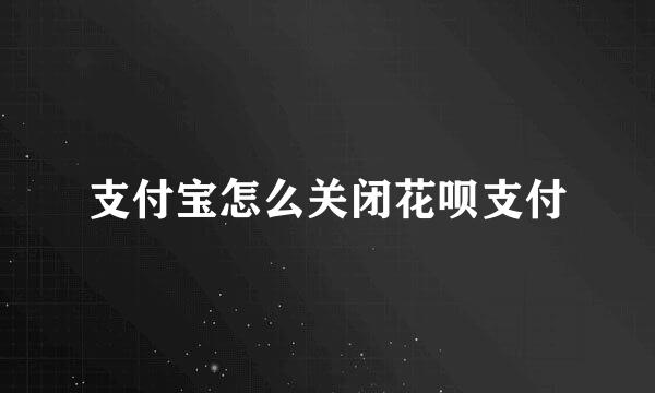 支付宝怎么关闭花呗支付