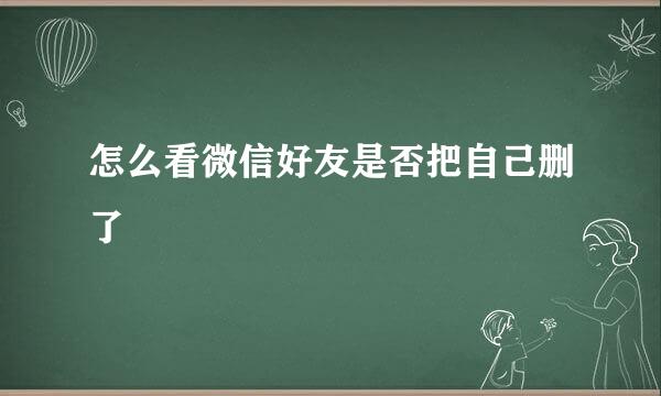 怎么看微信好友是否把自己删了