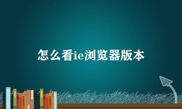 怎么看ie浏览器版本