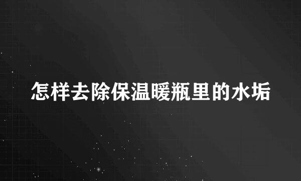 怎样去除保温暖瓶里的水垢