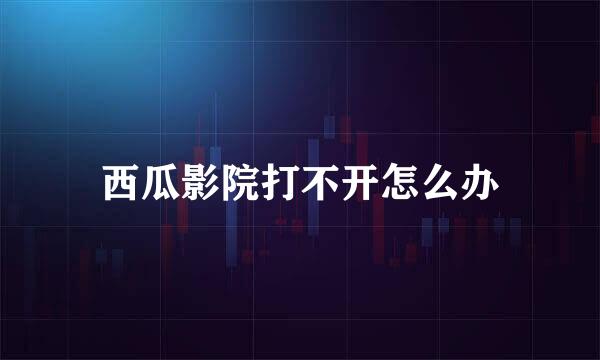 西瓜影院打不开怎么办