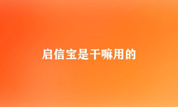 启信宝是干嘛用的