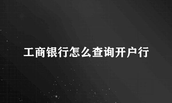 工商银行怎么查询开户行