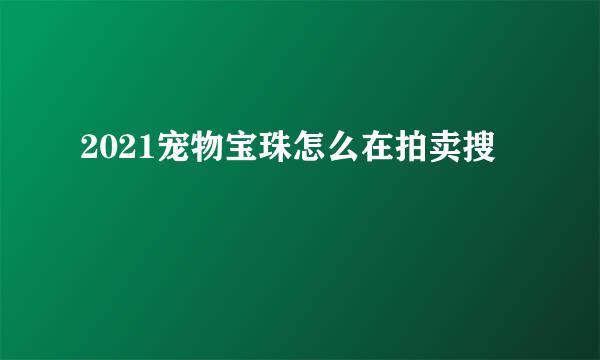2021宠物宝珠怎么在拍卖搜