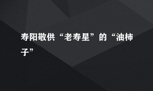 寿阳敬供“老寿星”的“油柿子”