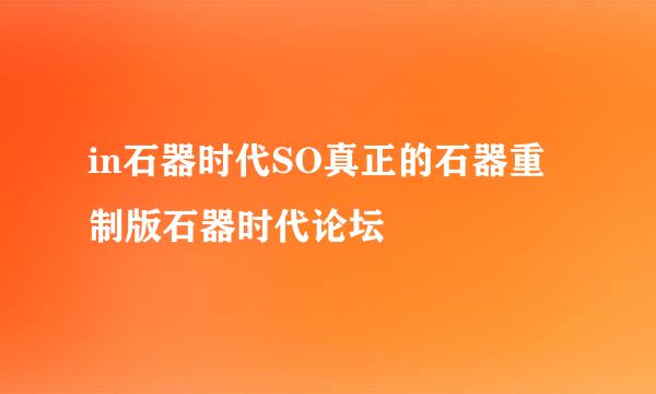 in石器时代SO真正的石器重制版石器时代论坛