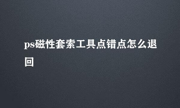 ps磁性套索工具点错点怎么退回