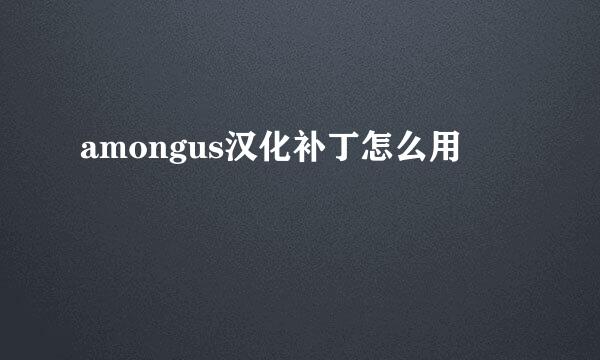 amongus汉化补丁怎么用