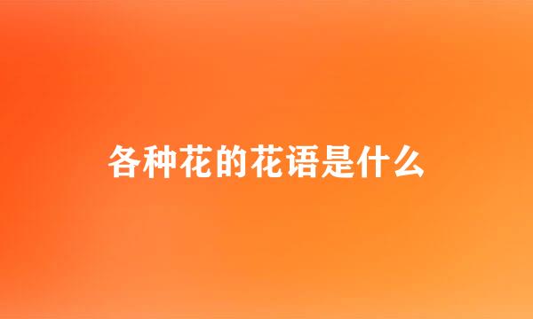 各种花的花语是什么