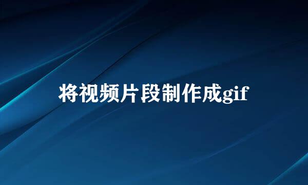 将视频片段制作成gif