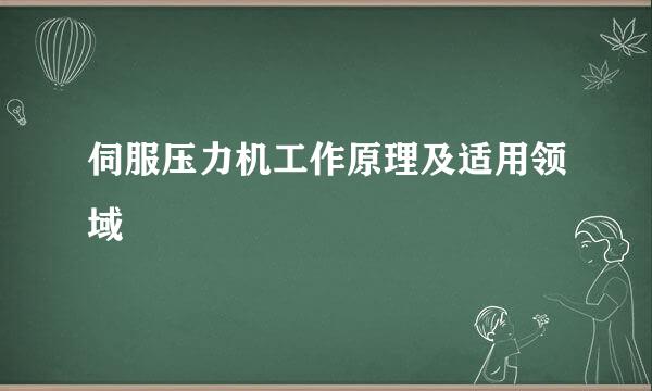 伺服压力机工作原理及适用领域