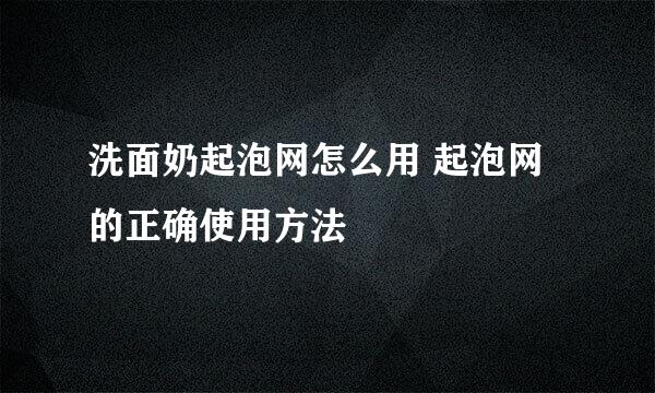 洗面奶起泡网怎么用 起泡网的正确使用方法