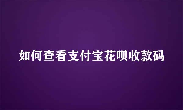 如何查看支付宝花呗收款码