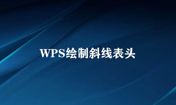 WPS绘制斜线表头