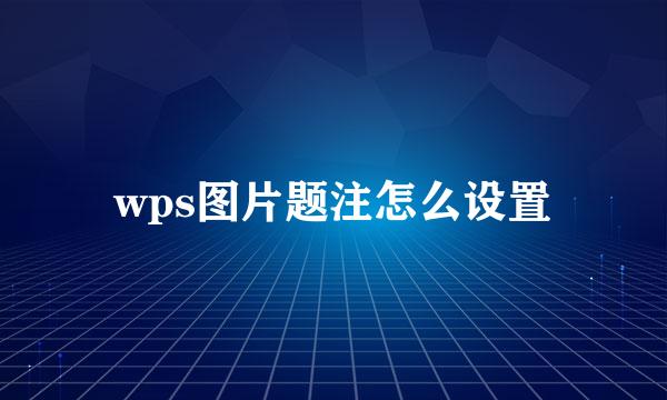 wps图片题注怎么设置