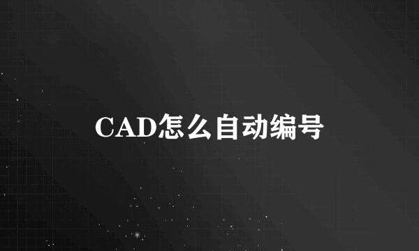 CAD怎么自动编号