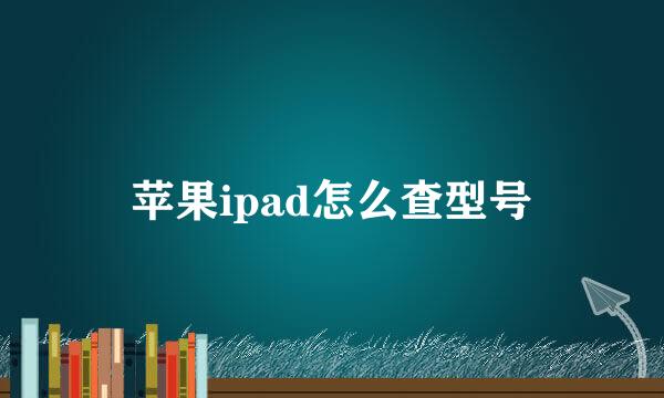 苹果ipad怎么查型号