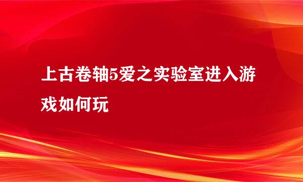 上古卷轴5爱之实验室进入游戏如何玩