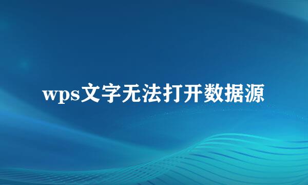 wps文字无法打开数据源