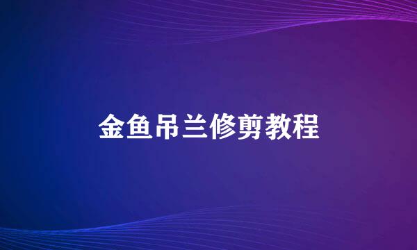 金鱼吊兰修剪教程