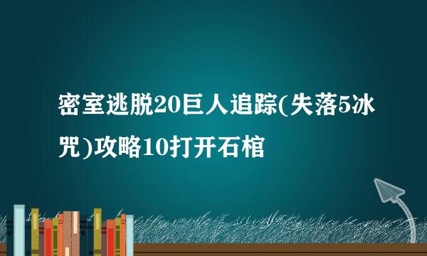 密室逃脱20巨人追踪(失落5冰咒)攻略10打开石棺