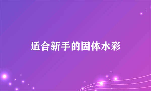 适合新手的固体水彩