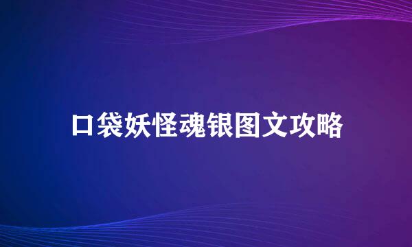 口袋妖怪魂银图文攻略