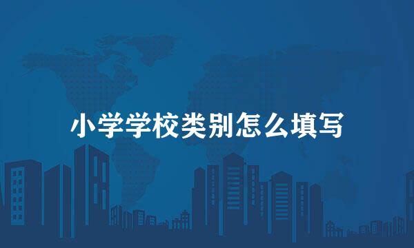 小学学校类别怎么填写