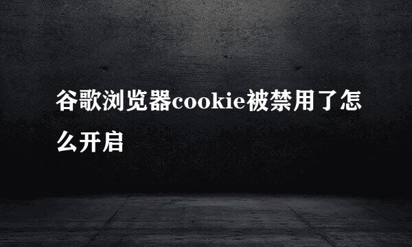 谷歌浏览器cookie被禁用了怎么开启