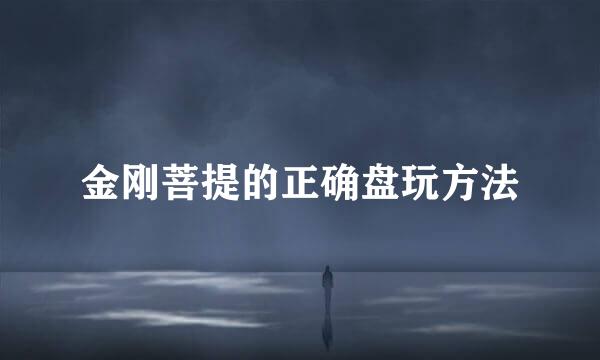 金刚菩提的正确盘玩方法