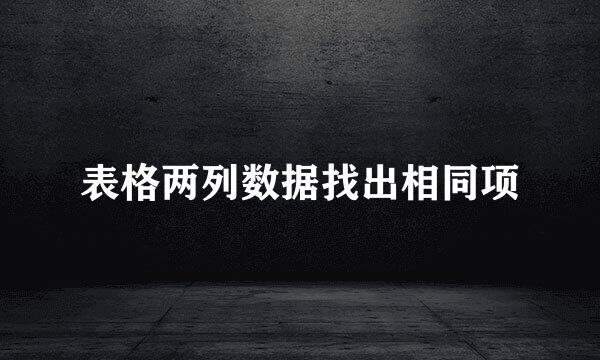 表格两列数据找出相同项