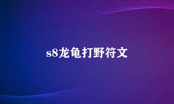 s8龙龟打野符文